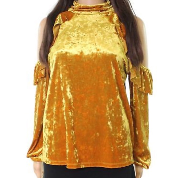 free press Tops - Free Press New Yellow Ruffle Knit Top